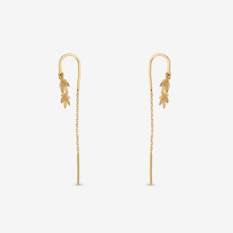 گوشواره بخیه‌ای طلا 18 عیار زنانه جواهری راز مدل 2412-39
